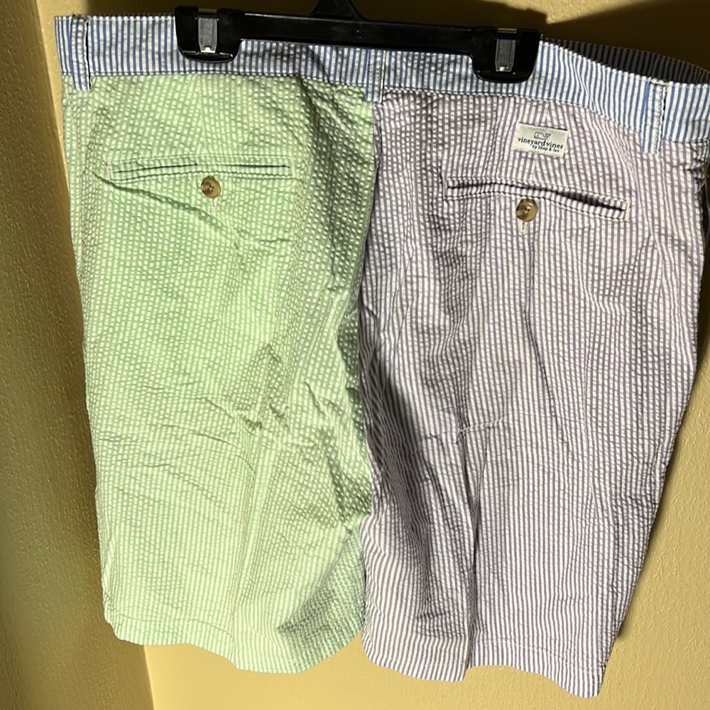 Vineyard Vines Mens Multicolored Seersucker Club Shorts Size Waist 36” Inseam 8 - Picture 2 of 4